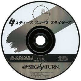 Cartridge artwork for Steep Slope Sliders on the Sega Saturn.