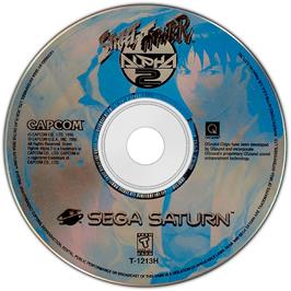 Cartridge artwork for Street Fighter Alpha 2 on the Sega Saturn.