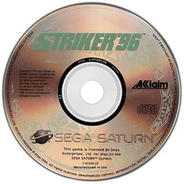 Cartridge artwork for Striker '96 on the Sega Saturn.