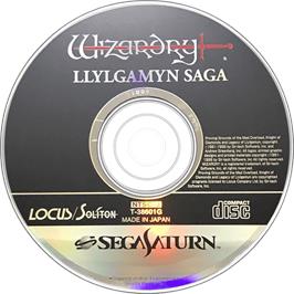 Cartridge artwork for Wizardry: Llylgamyn Saga on the Sega Saturn.