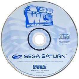 Cartridge artwork for World League Soccer '98 on the Sega Saturn.