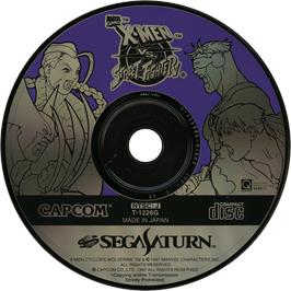 Cartridge artwork for X-Men Vs. Street Fighter on the Sega Saturn.