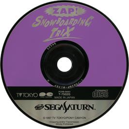 Cartridge artwork for Zap Snowboarding Trix on the Sega Saturn.