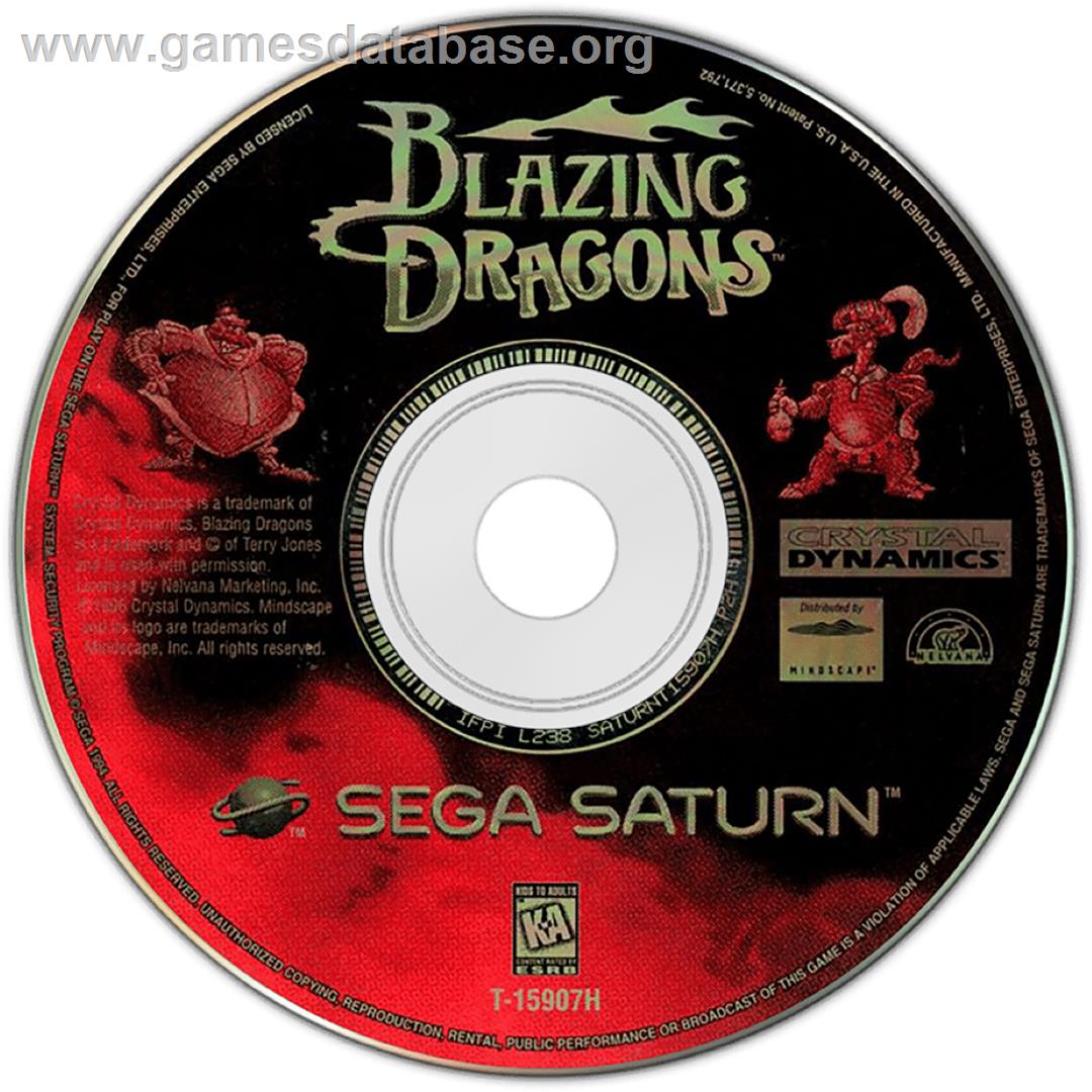 Blazing Dragons - Sega Saturn - Artwork - Cartridge