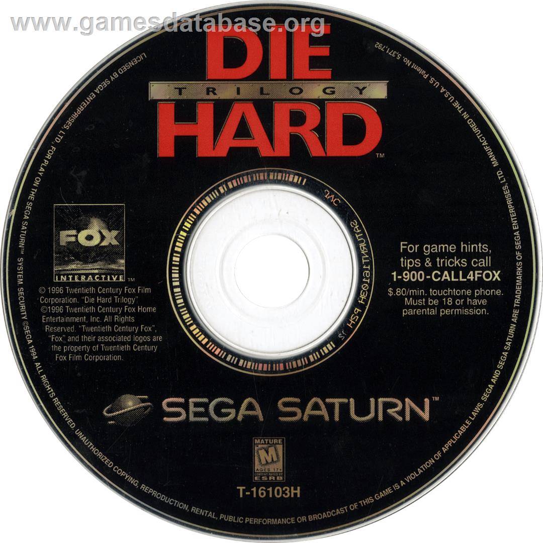Die Hard Trilogy - Sega Saturn - Artwork - Cartridge