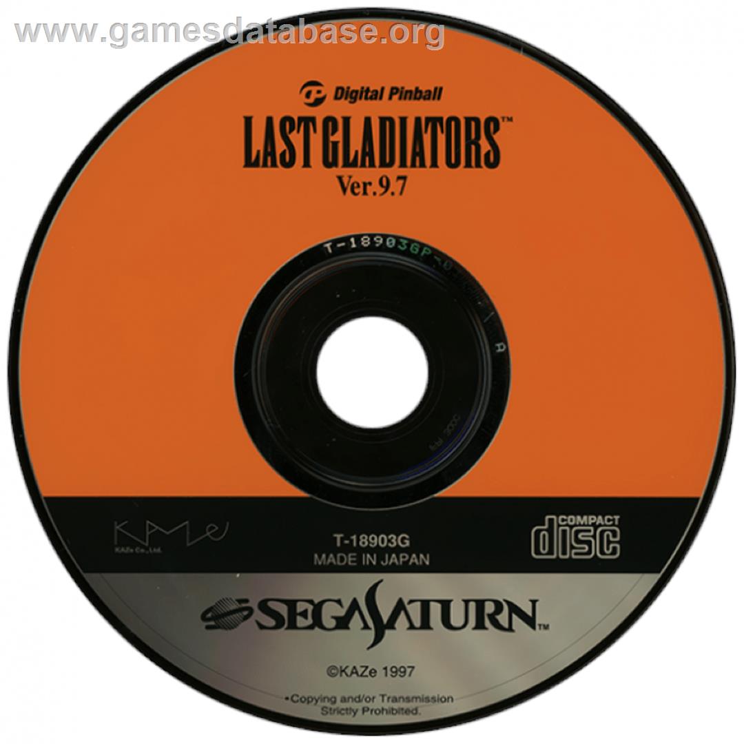 Digital Pinball - Last Gladiators Ver. 9.7 - Sega Saturn - Artwork - Cartridge