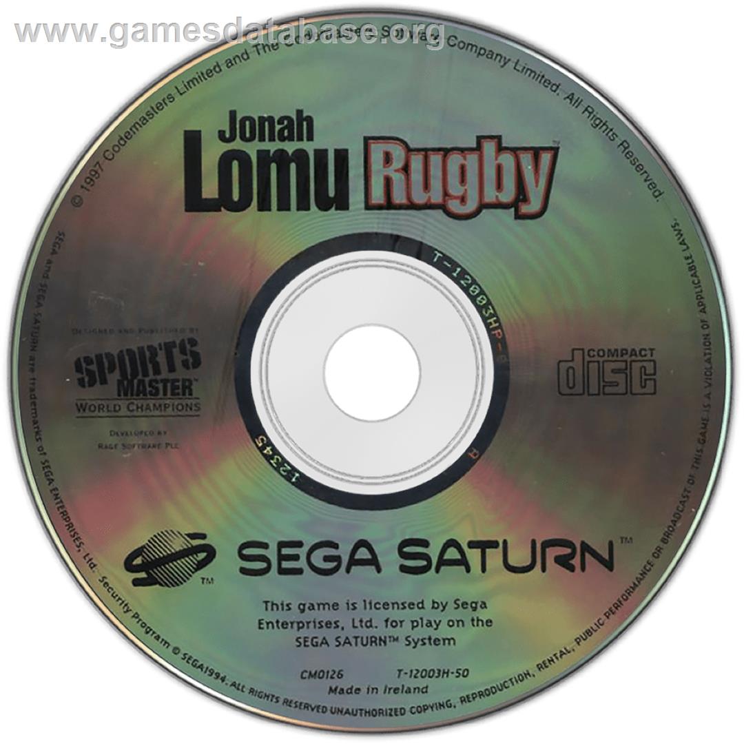 Jonah Lomu Rugby - Sega Saturn - Artwork - Cartridge