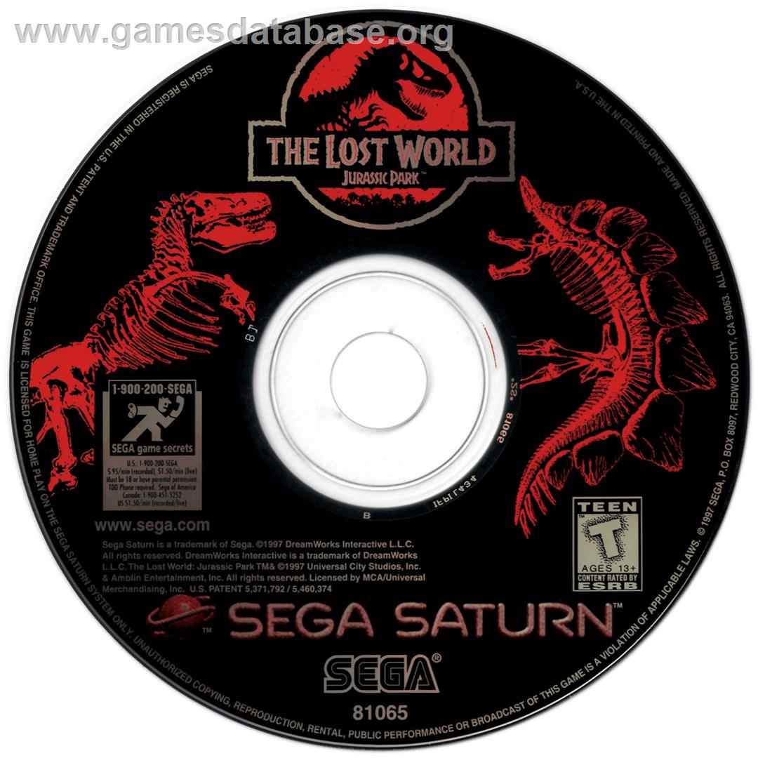 Lost World - Jurassic Park, The - Sega Saturn - Artwork - Cartridge