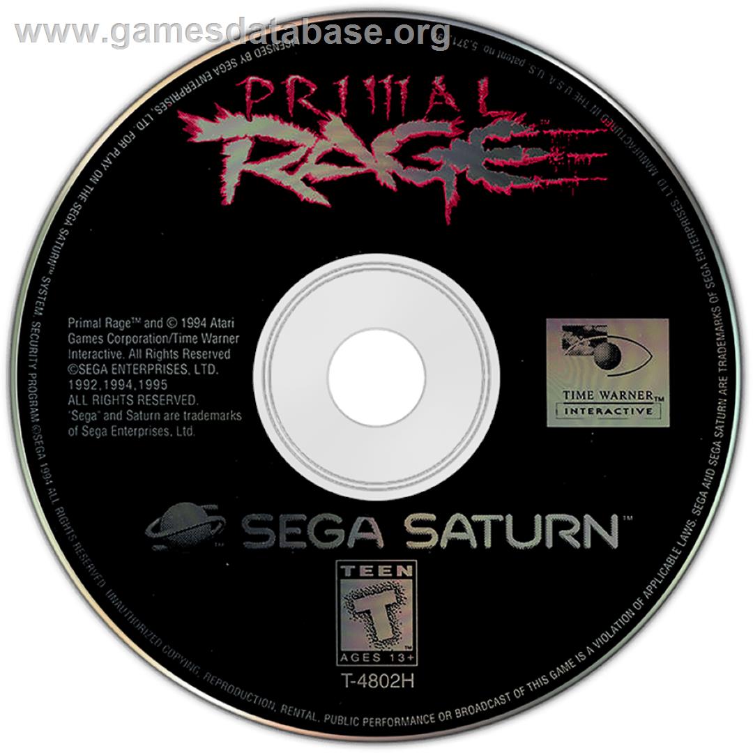 Primal Rage - Sega Saturn - Artwork - Cartridge