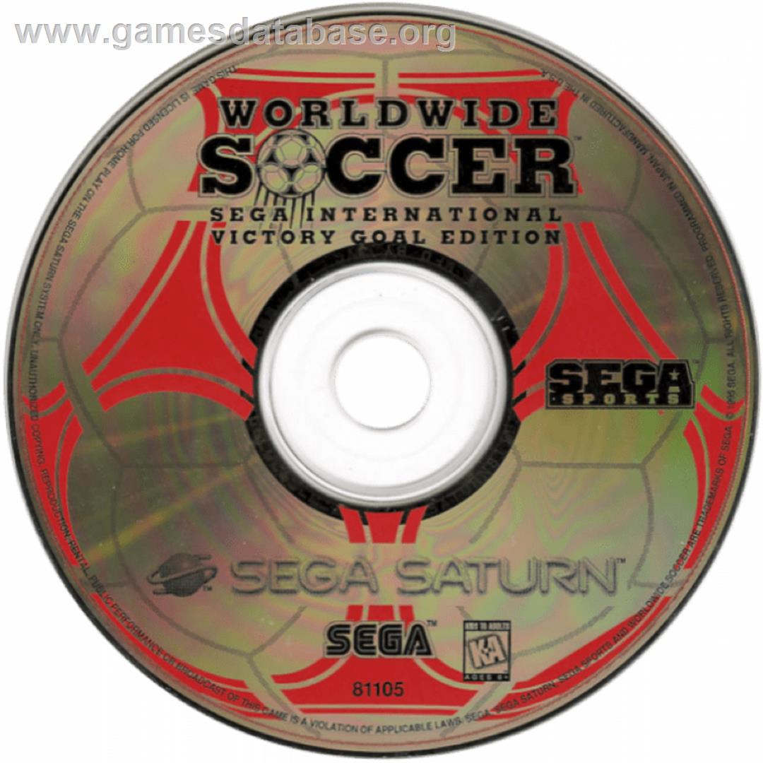 Worldwide Soccer: Sega International Victory Goal Edition - Sega Saturn - Artwork - Cartridge