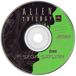 Artwork on the Disc for Alien Trilogy on the Sega Saturn.
