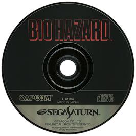 Artwork on the Disc for Bio Hazard on the Sega Saturn.