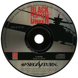 Artwork on the Disc for Black Dawn on the Sega Saturn.