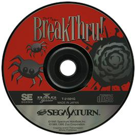 Artwork on the Disc for Break Thru on the Sega Saturn.