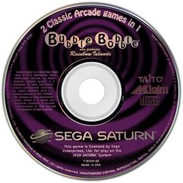Artwork on the Disc for Bubble Bobble on the Sega Saturn.