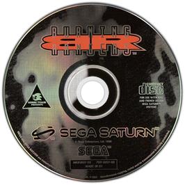 Artwork on the Disc for Burning Rangers on the Sega Saturn.