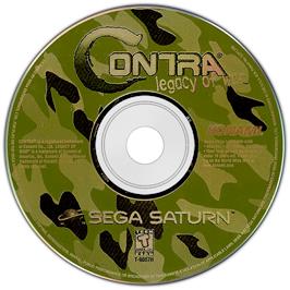 Artwork on the Disc for Contra: Legacy of War on the Sega Saturn.