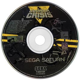 Artwork on the Disc for Courier Crisis on the Sega Saturn.