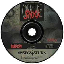 Artwork on the Disc for Creature Shock on the Sega Saturn.