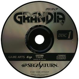 Artwork on the Disc for Grandia on the Sega Saturn.