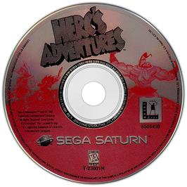 Artwork on the Disc for Herc's Adventures on the Sega Saturn.