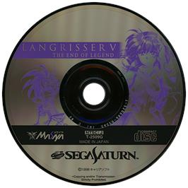 Artwork on the Disc for Langrisser 5: The End of Legend on the Sega Saturn.