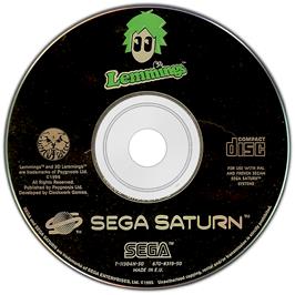 Artwork on the Disc for Lemmings 3D on the Sega Saturn.