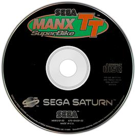 Artwork on the Disc for Manx TT SuperBike on the Sega Saturn.