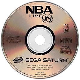 Artwork on the Disc for NBA Live '98 on the Sega Saturn.