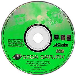 Artwork on the Disc for NFL Quarterback Club '96 on the Sega Saturn.