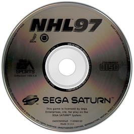 Artwork on the Disc for NHL '97 on the Sega Saturn.