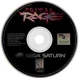 Artwork on the Disc for Primal Rage on the Sega Saturn.