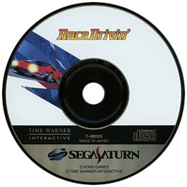 Artwork on the Disc for Race Drivin' on the Sega Saturn.