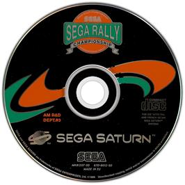 Artwork on the Disc for Sega Rally Championship on the Sega Saturn.