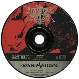 Artwork on the Disc for Vampire Savior: The Lord of Vampire on the Sega Saturn.