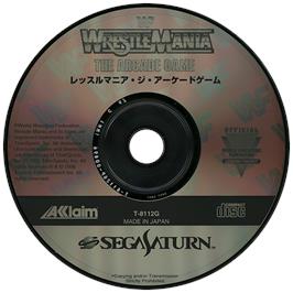 Artwork on the Disc for WWF Wrestlemania on the Sega Saturn.