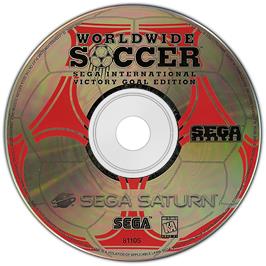 Artwork on the Disc for Worldwide Soccer: Sega International Victory Goal Edition on the Sega Saturn.