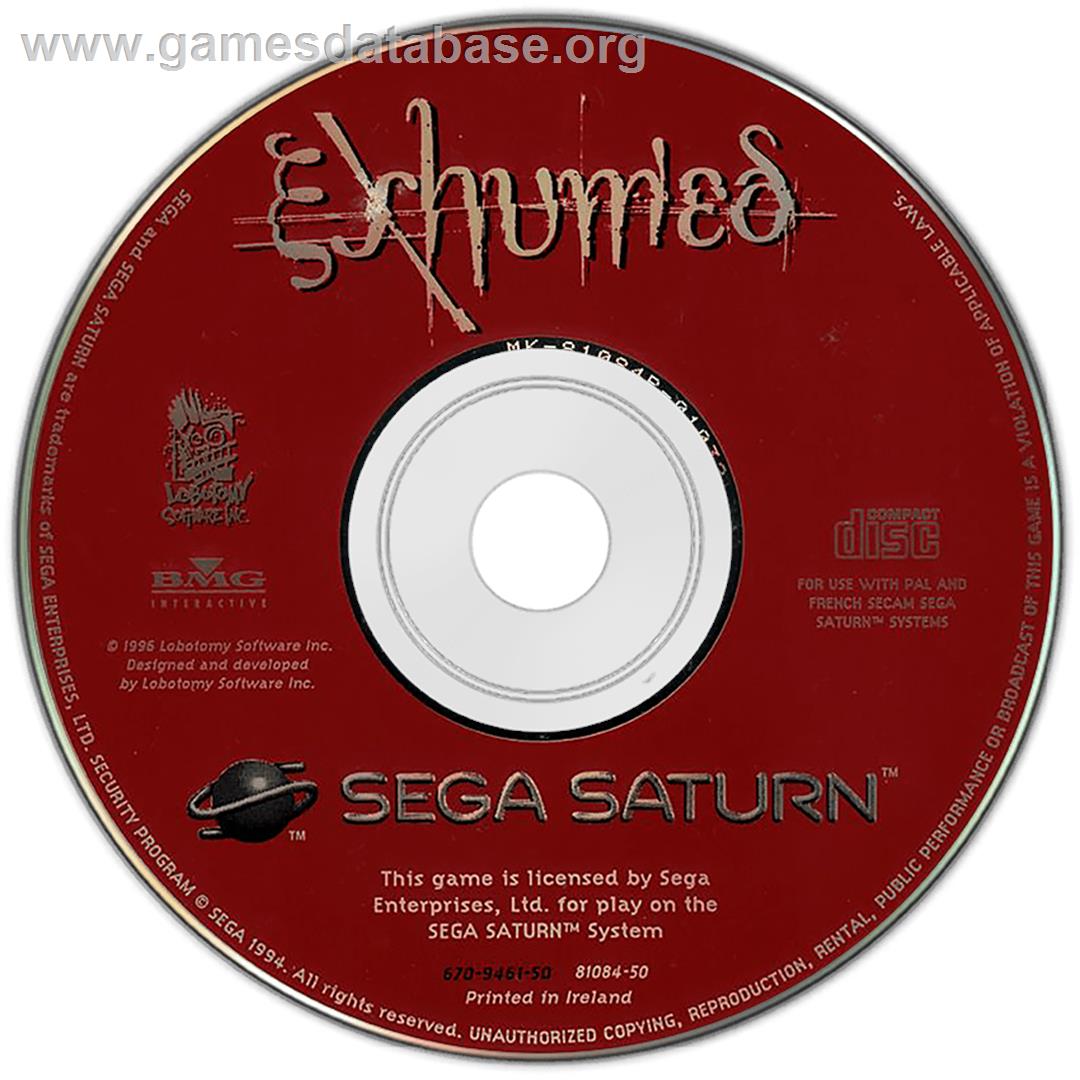 Exhumed - Sega Saturn - Artwork - Disc