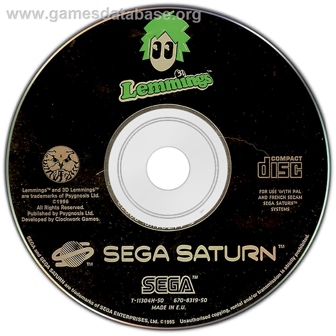 Lemmings 3D - Sega Saturn - Artwork - Disc