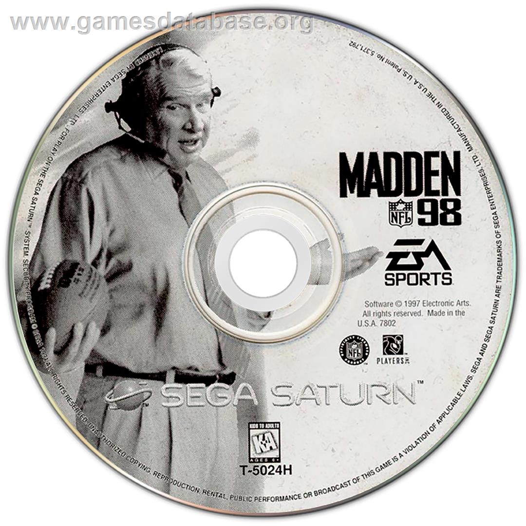 Madden NFL '98 - Sega Saturn - Artwork - Disc