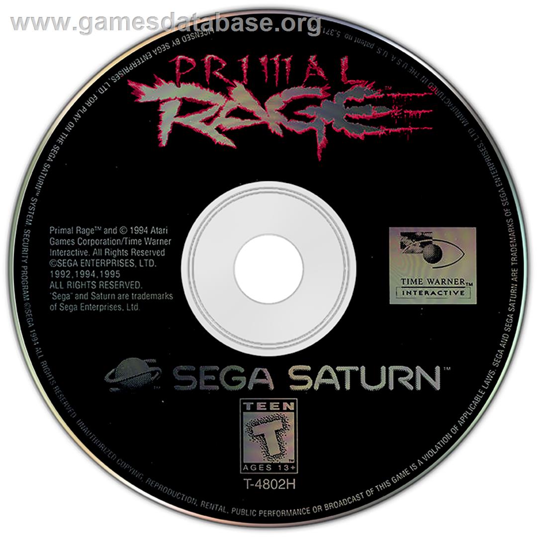 Primal Rage - Sega Saturn - Artwork - Disc