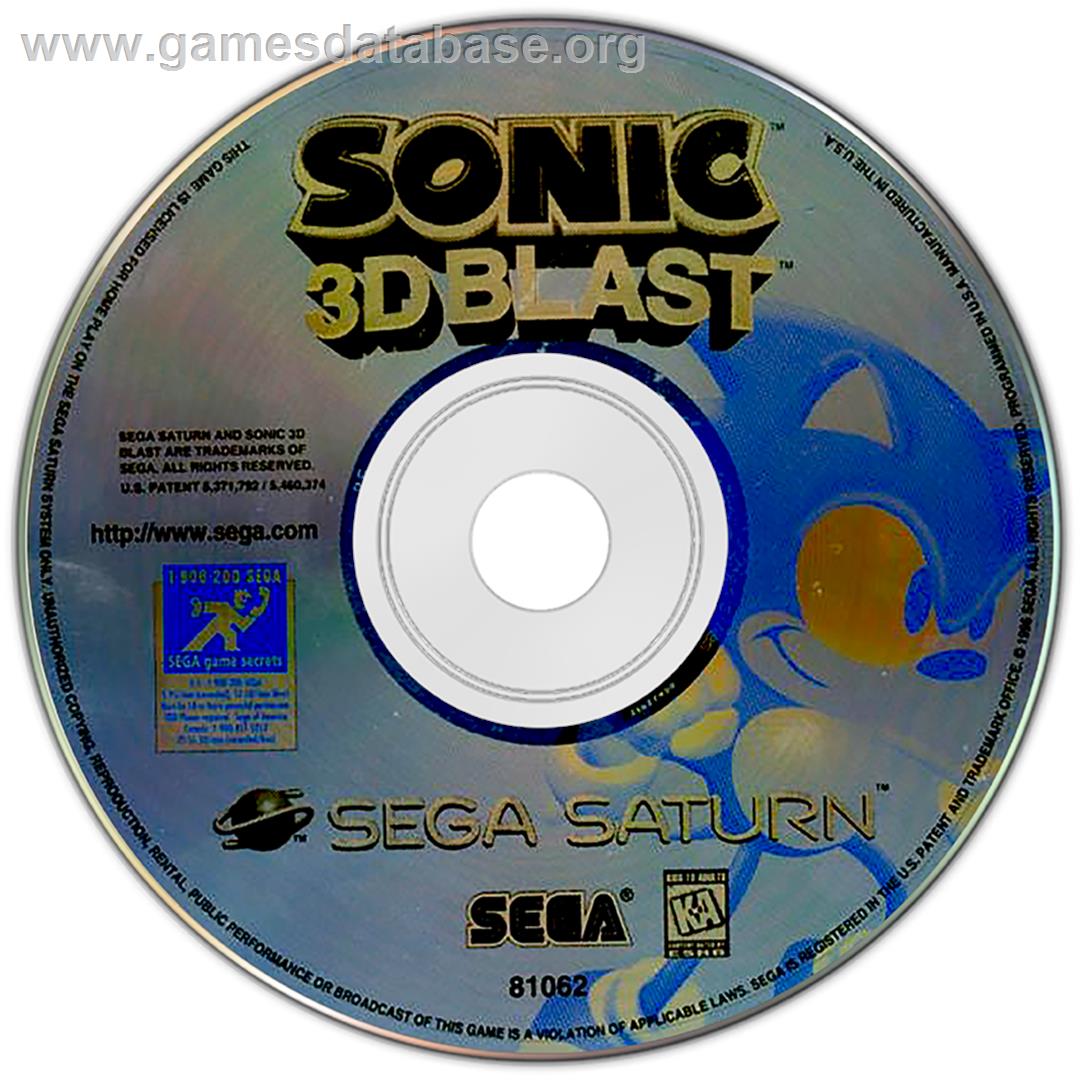 Sonic 3D Blast - Sega Saturn - Artwork - Disc