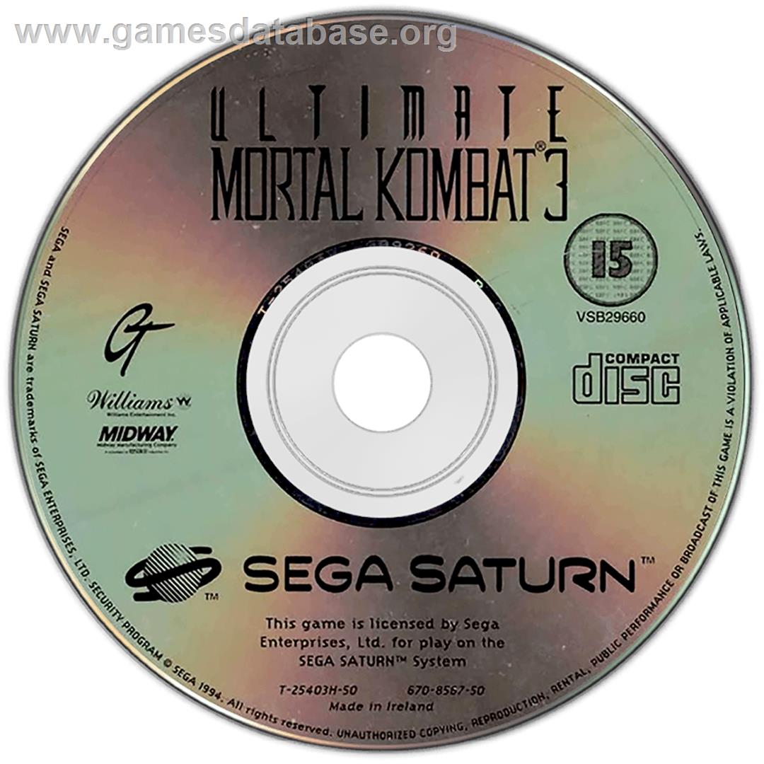 Ultimate Mortal Kombat 3 - Sega Saturn - Artwork - Disc