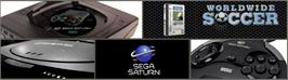 Arcade Cabinet Marquee for Worldwide Soccer: Sega International Victory Goal Edition.