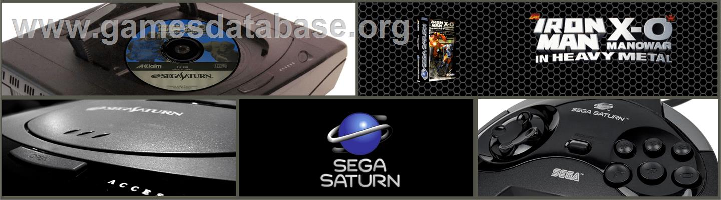 Iron Man / X-O Manowar in Heavy Metal - Sega Saturn - Artwork - Marquee