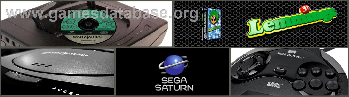 Lemmings 3D - Sega Saturn - Artwork - Marquee