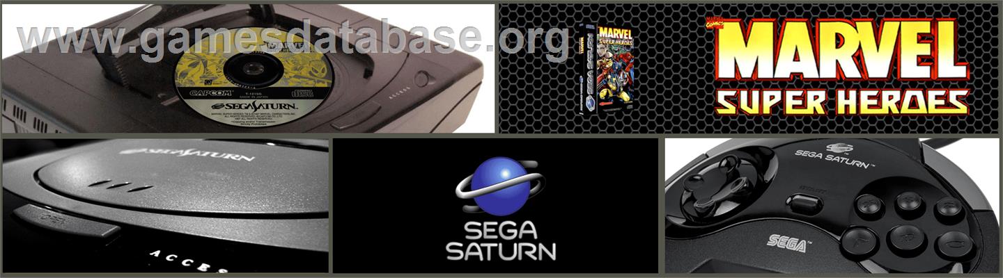 Marvel Super Heroes - Sega Saturn - Artwork - Marquee