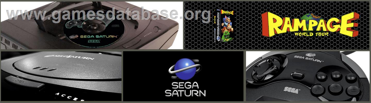 Rampage: World Tour - Sega Saturn - Artwork - Marquee