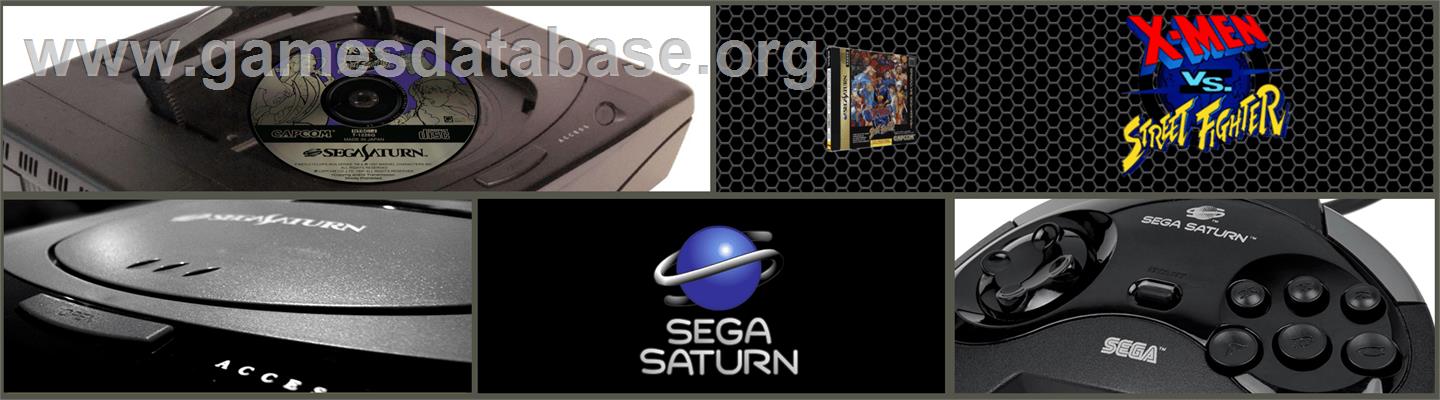 X-Men Vs. Street Fighter - Sega Saturn - Artwork - Marquee