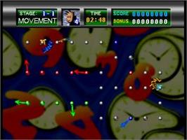 In game image of ClockWerx on the Sega Saturn.